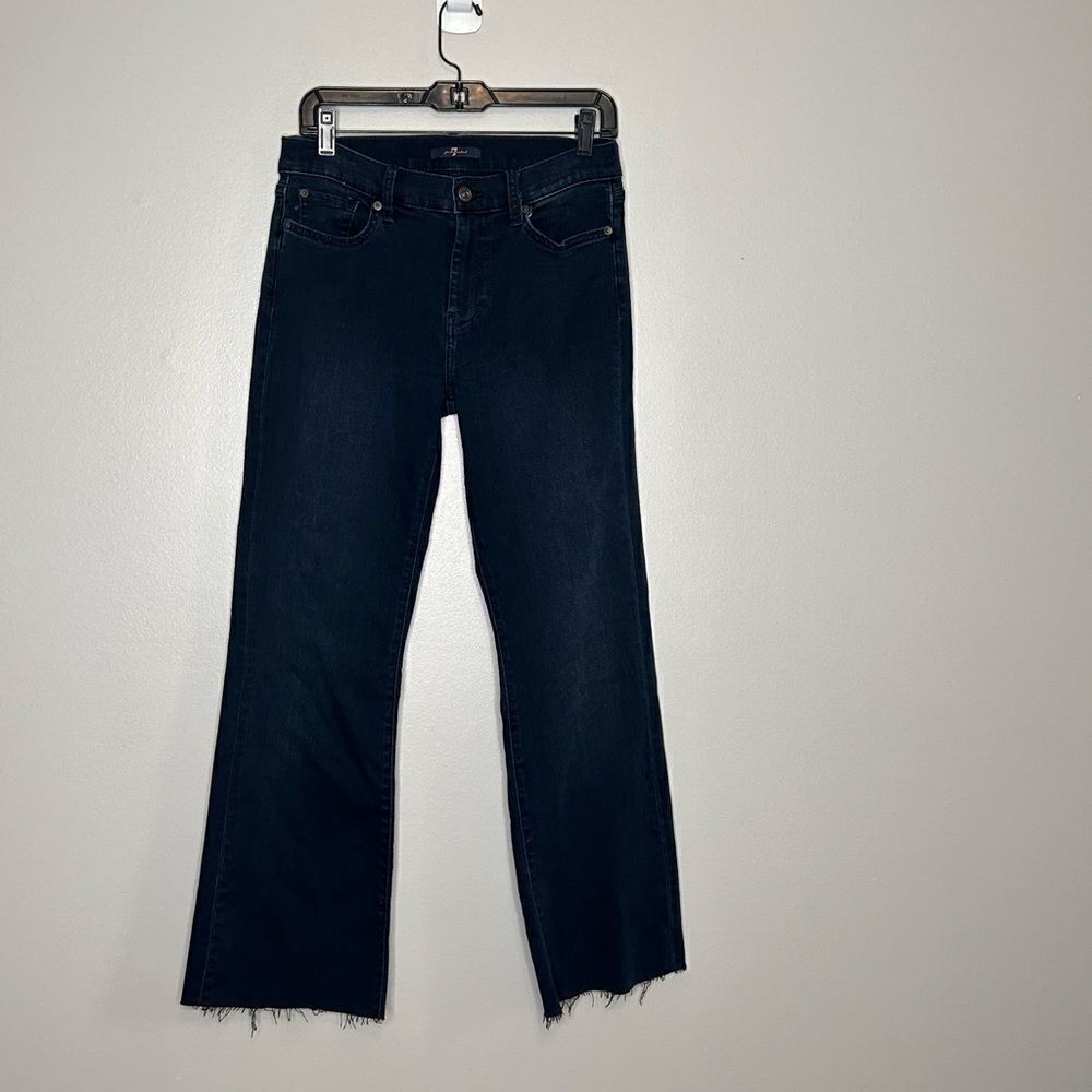 7 For All Mankind Modern Dojo High Rise Raw Hem Flare Jeans
